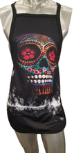 Load image into Gallery viewer, Kitchen Apron Mexican Sugar Skulls Day of The Dead Flowers Bib Aprons Women Men Professional Chef Aprons with Extra Long Ties, Waterdrop Resistant Waiter Hostess Apron for Holidays Grill