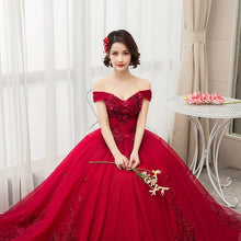 Load image into Gallery viewer, Sweet 16 Wine Red Quinceanera Dresses Off Shoulder Ball Gown Sweet 15 Dress Prom Gowns Vestido De 15 Anos Quinceanera Vestidos