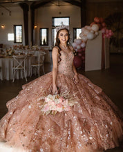 Load image into Gallery viewer, LSYX Rose Gold Luxury Quinceanera Dress 2022 Sequins Beads Sleeveless Party Princess Sweet 16 Ball Gown Vestidos De 15 Años