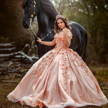 Load image into Gallery viewer, LSYX Off The Shoulder Quinceanera Dresses 2022 Appliques 3D Flowers Beads Sweet 16 Party Ball Gowns Pageant Princess Lace-Up