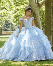 Load image into Gallery viewer, LSYX Light Blue Sweet 16 Quinceanera Dress 2022 Off Shoulder Appliques Sequins Flowers Princess Party Gown Vestidos De 15 Años