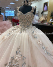 Load image into Gallery viewer, Elegant Princess Quinceanera Dress Ball Gown Lace Flowers Party Sweet 16 Pageant Gown Vestidos De 15 Años Prom