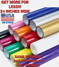 Load image into Gallery viewer, Heat Transfer Vinyl Rolls - 12" x 20ft Black Iron on Vinyl for Shirts, Black Iron on for All Cutter Machine - Easy to Cut & Weed for Craft Heat Vinyl Design