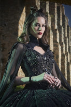 Load image into Gallery viewer, Black Charro Quinceanera Dresses Ball Gown Sweetheart Appliques Pearls Crystals Mexican Sweet 16 Dresses 15 Anos