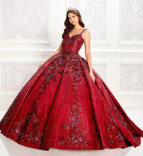 Load image into Gallery viewer, Burgundy Quinceanera Dresses Ball Gown Spaghetti Straps Sequins Appliques Puffy Mexican Sweet 16 Dresses 15 Anos
