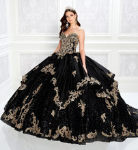 Load image into Gallery viewer, Black Charro Quinceanera Dresses Ball Gown Sweetheart Sequins Appliques Puffy Mexican Sweet 16 Dresses 15 Anos