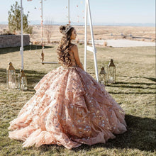 Load image into Gallery viewer, LSYX Rose Gold Luxury Quinceanera Dress 2022 Sequins Beads Sleeveless Party Princess Sweet 16 Ball Gown Vestidos De 15 Años