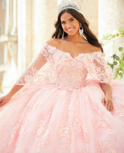 Load image into Gallery viewer, Pink Charro Quinceanera Dresses Ball Gown Off The Shoulder Tulle Appliques Mexican Sweet 16 Dresses 15 Anos