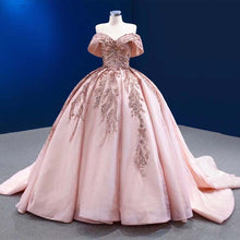Load image into Gallery viewer, Pink Quinceanera Dresses Ball Gown Off The Shoulder Sequins Sparkle Mexican Sweet 16 Dresses 15 Anos