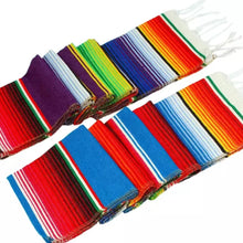 Load image into Gallery viewer, Mexican Serape Table Runner 14 x 84 Inch for Mexican Party Wedding Decorations Outdoor Picnics Dining Table, Fringe Cotton Handwoven Table Runners