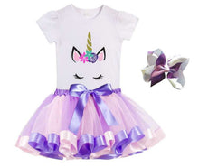 Load image into Gallery viewer, Premium Unicorn Dress Birthday Girls Costume – Bow, Tutu Skirt Dress, - Unicorn Gifts for Girls