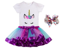 Load image into Gallery viewer, Premium Unicorn Dress Birthday Girls Costume – Bow, Tutu Skirt Dress, - Unicorn Gifts for Girls