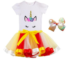 Load image into Gallery viewer, Premium Unicorn Dress Birthday Girls Costume – Bow, Tutu Skirt Dress, - Unicorn Gifts for Girls
