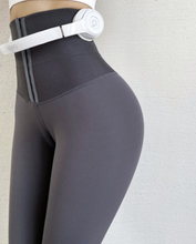 Load image into Gallery viewer, Gray Color Women's High Waisted Tummy Control Gray Yoga Leggings