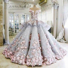 Load image into Gallery viewer, Colorful Luxury Wedding Dresses Pink Flowers Dreamy Ball Gown Wedding Gowns Princess Bride Dress 2017 Vestido de Noiva Mariage