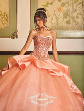Load image into Gallery viewer, Classy Beaded Ball Gown Quinceanera Dresses Sweetheart Neck Appliqued Sweet 16 Dress Satin Sweep Train Sequined Masquerade Gowns