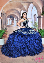 Load image into Gallery viewer, Three Piece Charro Quinceanera Dresses with Butterflies Embriodery Sweet 16 Dress Removeable Ruffles Skirt vestidos de 15 años