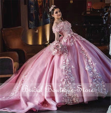 Load image into Gallery viewer, Princess Pink Quinceanera Dresses Off Shoulder 15 Party Sparkly Birthday Gowns Sweet 16 Debutante