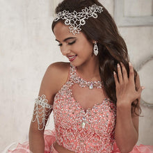 Load image into Gallery viewer, Two Piece Quinceanera Dresses Pink Scoop Organza Ball Gown Prom Dresses 2021 Sleeveless Zipper vestidos de 15 anos custom made
