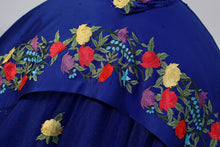 Load image into Gallery viewer, Mexican Charra Navy Blue with Red Embroidery Quinceanera Dresses Ball Gown Metal buttons Sweet 15 Dress Custom Size