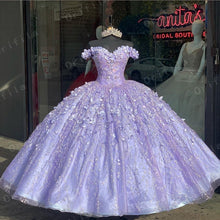 Load image into Gallery viewer, Floral Charro Quinceanera Dresses With Warp Off Shoulder Puffy Skirt Lace Embroidery Princess Sweety 16s Girls Masquerade gowns