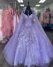 Load image into Gallery viewer, Floral Charro Quinceanera Dresses With Warp Off Shoulder Puffy Skirt Lace Embroidery Princess Sweety 16s Girls Masquerade gowns