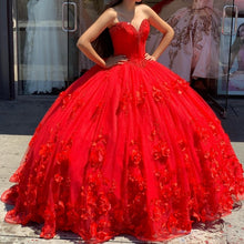 Load image into Gallery viewer, Red Quinceanera Dresses Sweetheart Custom Made Masquerade xv Dress Ball Gown Prom Wear Vestidos