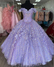 Load image into Gallery viewer, Floral Charro Quinceanera Dresses With Warp Off Shoulder Puffy Skirt Lace Embroidery Princess Sweety 16s Girls Masquerade gowns