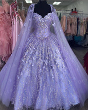 Load image into Gallery viewer, Floral Charro Quinceanera Dresses With Warp Off Shoulder Puffy Skirt Lace Embroidery Princess Sweety 16s Girls Masquerade gowns