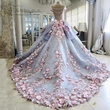 Load image into Gallery viewer, Colorful Luxury Wedding Dresses Pink Flowers Dreamy Ball Gown Wedding Gowns Princess Bride Dress 2017 Vestido de Noiva Mariage