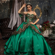 Load image into Gallery viewer, Royal Blue Sweet 16 Quinceanera Dress Sequined Sparkly Lace Pageant Party Dress Ball Gown Mexican Girl Birthday Gown