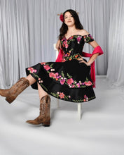 Load image into Gallery viewer, 2021 Black Quinceanera Dresses Charro Detachable Skirt Floral Embroidered Off The Shoulder Sweet 16 Dress Mexican Theme