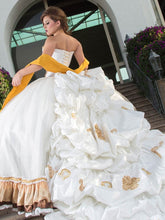 Load image into Gallery viewer, New Charro Quinceanera Dresses with Wrap Embroidered Sweetheart Mexican Ball Gown Sweet 16 Vestidos 15 Anos Detachable Train