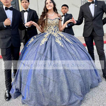 Load image into Gallery viewer, Charro Vestidos De XV Años Quinceanera Dress Ball Gown Sequins Lace Mexican Black Mexican Girls Birthday Sweet 15 Gowns