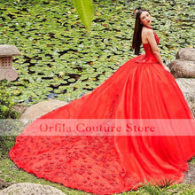 Load image into Gallery viewer, Charro Red Quinceanera Dresses 2021 Lace Appliques Pageant Sweet 15 Birthday Wear Mexican vestidos de XV años abiti da cerimonia