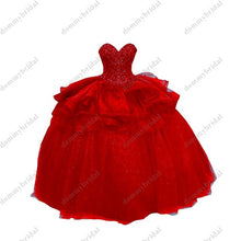 Load image into Gallery viewer, Dark Blue Glitter Sequin Tulle Ball Gown Cheap Quinceanera Dresses Charro XV Sweet 15 Rhinestones Cocktail Formal Dresses