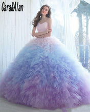 Load image into Gallery viewer, Vintage Gradient Ball Gown Quinceanera Dresses Sweetheart Tulle Ruffled Sweet 16 Prom Gowns Charro vestidos de 15 años