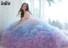 Load image into Gallery viewer, Vintage Gradient Ball Gown Quinceanera Dresses Sweetheart Tulle Ruffled Sweet 16 Prom Gowns Charro vestidos de 15 años