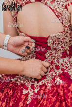 Load image into Gallery viewer, Charro Vestido De15 Años Burgundy Quinceanera Dresses Lace Applique Sequin Mexican Sweet 16 Birthday Prom Gowns Backless