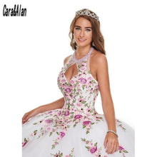 Load image into Gallery viewer, Charro Vestido De XV Años White Quinceanera Dresses with Floral Applique Beading Mexican Sweet 15 Birthday Prom Gowns
