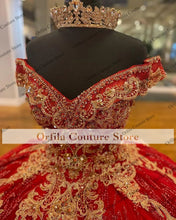 Load image into Gallery viewer, Charro Vestido De15 Años Red Quinceanera Dresses Lace Applique Sequin Mexican Sweet 16 Birthday Prom Gowns Real Images