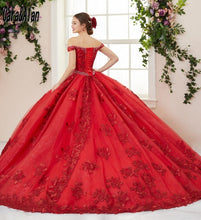 Load image into Gallery viewer, Charro Vestidos De XV Años Red Quinceanera Dresses Appliques Off The Shoulder Beading Mexican Sweet 15 Dress Pageant Gowns