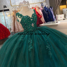 Load image into Gallery viewer, Charro Vestidos Quinceanera Dress Off Shoulder Appliques Lace Crost Back Sweet 16 Prom Party Dress vestidos de XV años