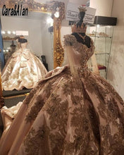 Load image into Gallery viewer, Charro Mexican Princess Quinceanera Dresses Long Sleeves Applique Beading Sweet 16 Quinceanos Pageant Gowns vestidos de XV años