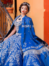 Load image into Gallery viewer, Blue Quinceanera Dresses with Cloak Embroidery Sweetheart Charro Vestido De 15 Años Beading Crystal Sweet 16 Prom Gowns