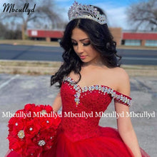 Load image into Gallery viewer, Vestidos De 15 Años Charro Long Ball Gown Quinceanera Dresses Crystal Beading Corset Back Sweet 16 Dress Abiti Da Cerimonia