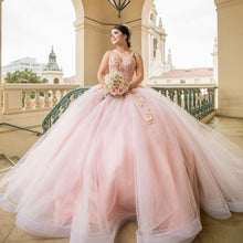 Load image into Gallery viewer, Mexican vestido de 15 años Pink Charro Quinceanera Dresses Puffy Skirt Beading Sweet 16 Dress Appliqued vestidos de xv años