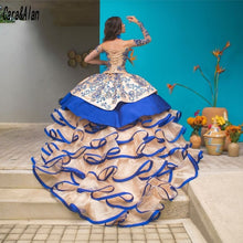 Load image into Gallery viewer, Charro Vestido Mexicano Two Pieces Quinceanera Dress Beading Embroidery Ruffles Skirt Sweet 16 Corset Dress vestidos de XV años
