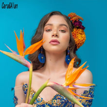 Load image into Gallery viewer, Charro Vestido Mexicano Two Pieces Quinceanera Dress Beading Embroidery Ruffles Skirt Sweet 16 Corset Dress vestidos de XV años