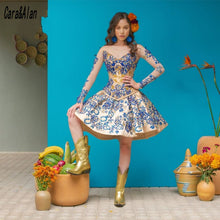 Load image into Gallery viewer, Charro Vestido Mexicano Two Pieces Quinceanera Dress Beading Embroidery Ruffles Skirt Sweet 16 Corset Dress vestidos de XV años